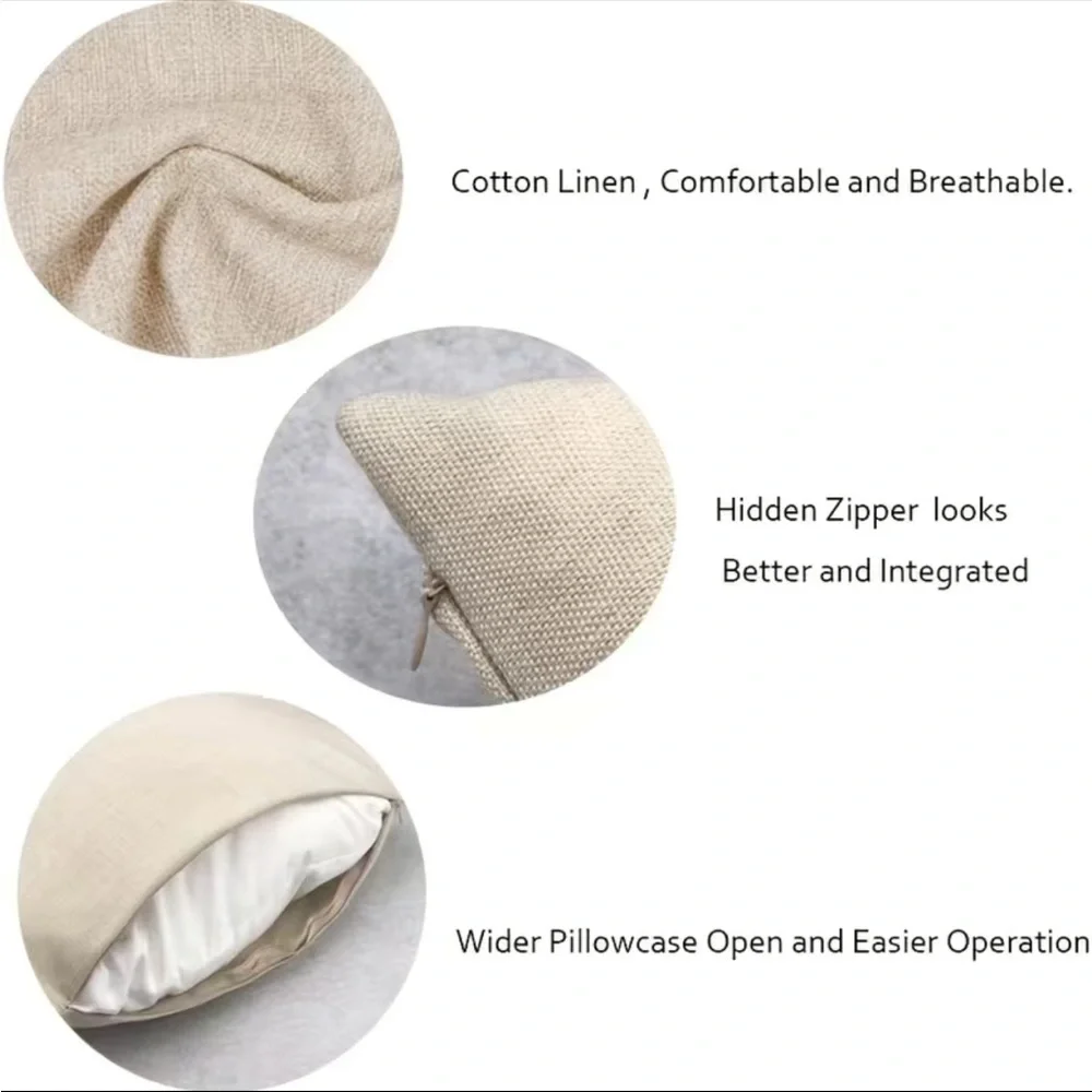 4pcs Cat Modern Sofa Throw Pillow Cover, Decorative Outdoor‎ Linen Blend Fabric